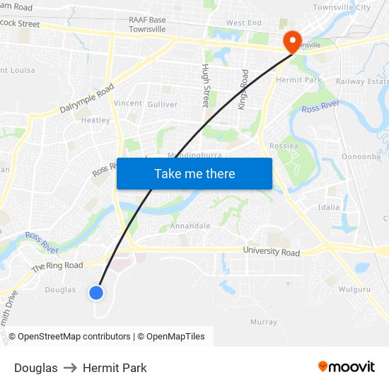 Douglas to Hermit Park map