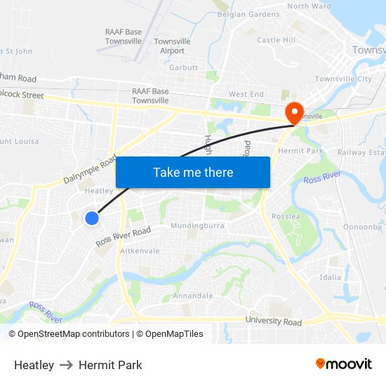 Heatley to Hermit Park map