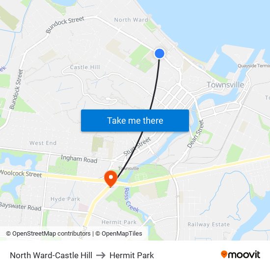 North Ward-Castle Hill to Hermit Park map