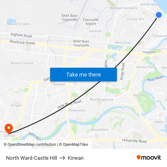 North Ward-Castle Hill to Kirwan map