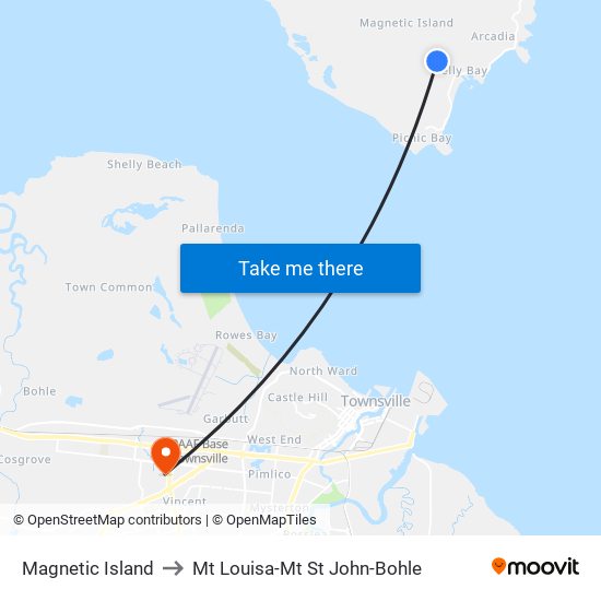 Magnetic Island to Mt Louisa-Mt St John-Bohle map