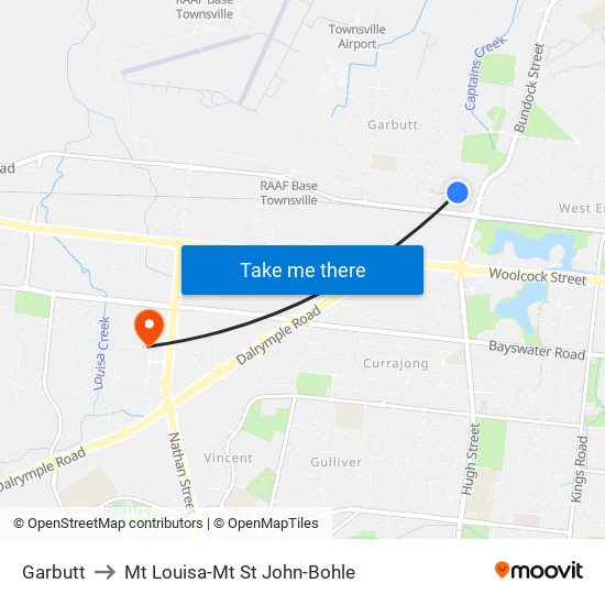 Garbutt to Mt Louisa-Mt St John-Bohle map