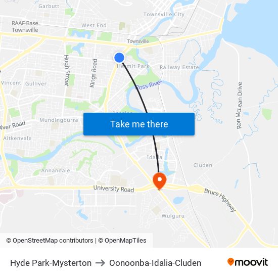 Hyde Park-Mysterton to Oonoonba-Idalia-Cluden map