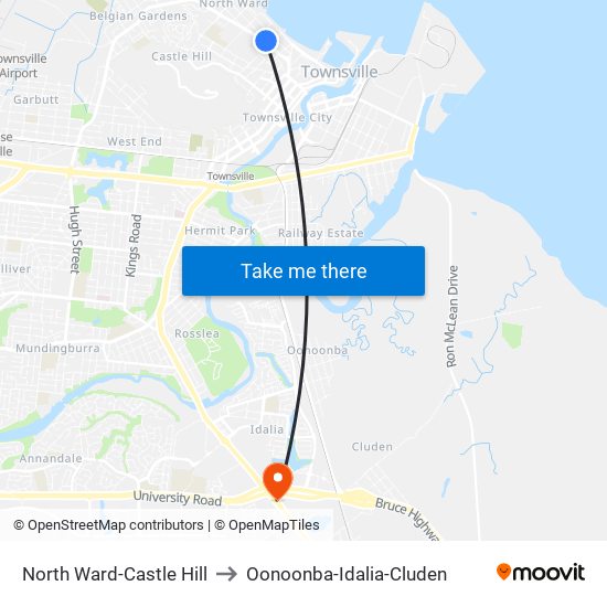 North Ward-Castle Hill to Oonoonba-Idalia-Cluden map