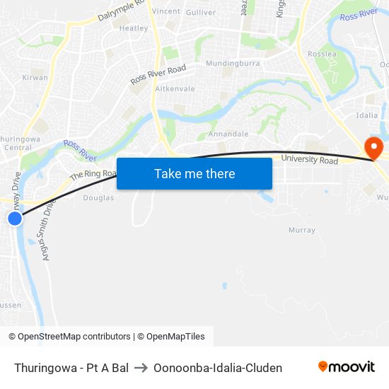 Thuringowa - Pt A Bal to Oonoonba-Idalia-Cluden map