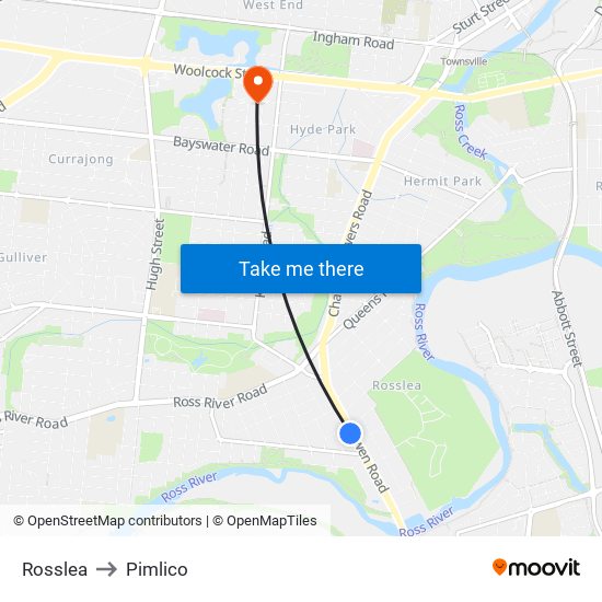 Rosslea to Pimlico map