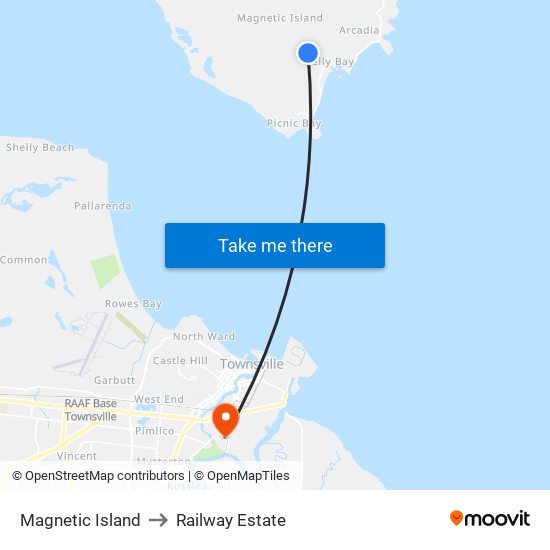 Magnetic Island to Railway Estate map