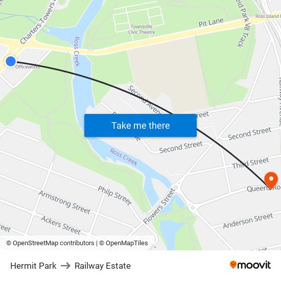 Hermit Park to Railway Estate map