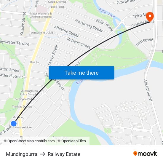 Mundingburra to Railway Estate map