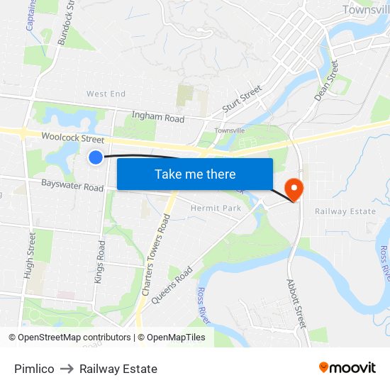 Pimlico to Railway Estate map