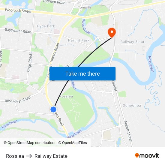 Rosslea to Railway Estate map