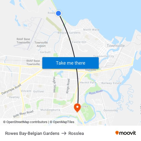 Rowes Bay-Belgian Gardens to Rosslea map