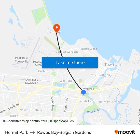 Hermit Park to Rowes Bay-Belgian Gardens map