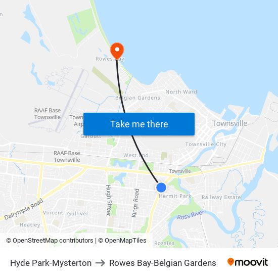 Hyde Park-Mysterton to Rowes Bay-Belgian Gardens map