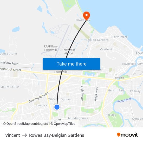 Vincent to Rowes Bay-Belgian Gardens map