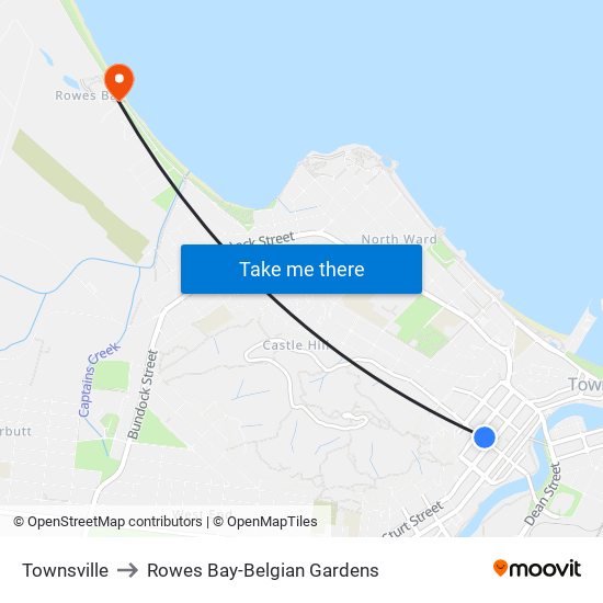 Townsville to Rowes Bay-Belgian Gardens map