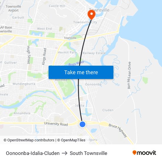 Oonoonba-Idalia-Cluden to South Townsville map