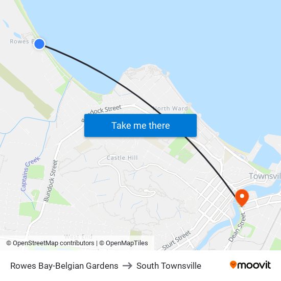 Rowes Bay-Belgian Gardens to South Townsville map