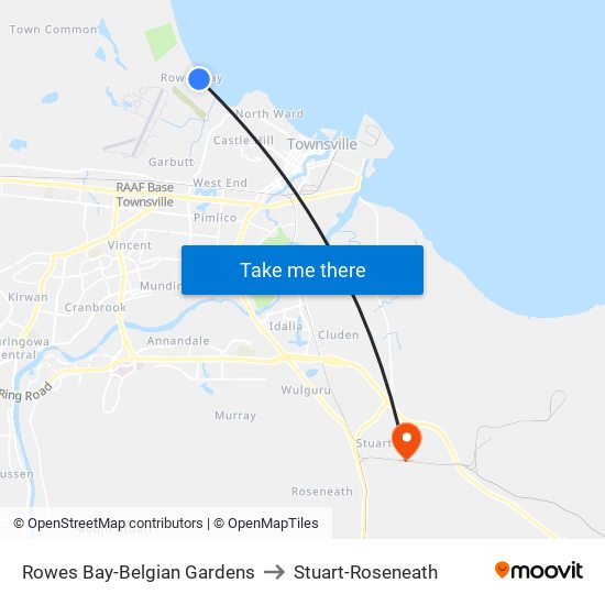 Rowes Bay-Belgian Gardens to Stuart-Roseneath map