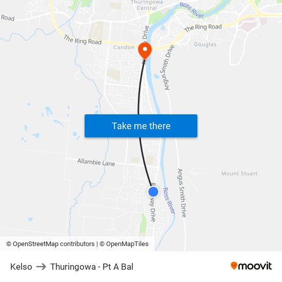 Kelso to Thuringowa - Pt A Bal map