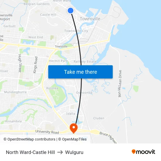 North Ward-Castle Hill to Wulguru map