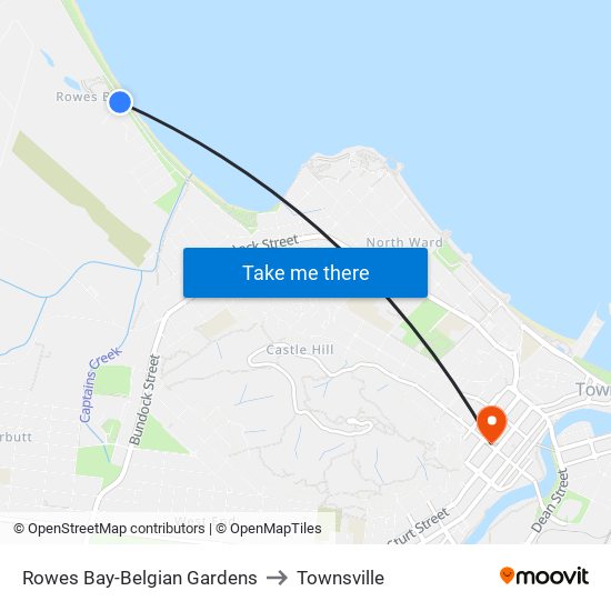 Rowes Bay-Belgian Gardens to Townsville map