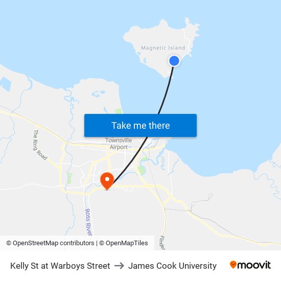 Kelly St at Warboys Street to James Cook University map