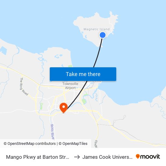 Mango Pkwy at Barton Street to James Cook University map
