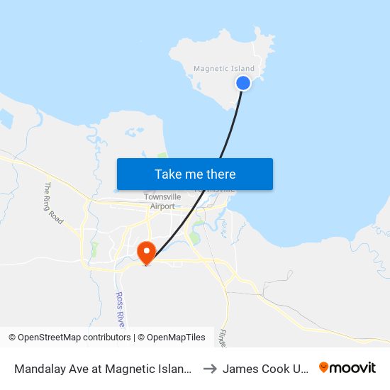 Mandalay Ave at Magnetic Island State School to James Cook University map