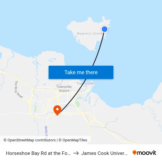 Horseshoe Bay Rd at the Forts to James Cook University map