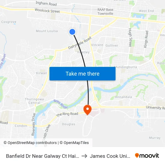 Banfield Dr Near Galway Ct Hail 'N' Ride to James Cook University map