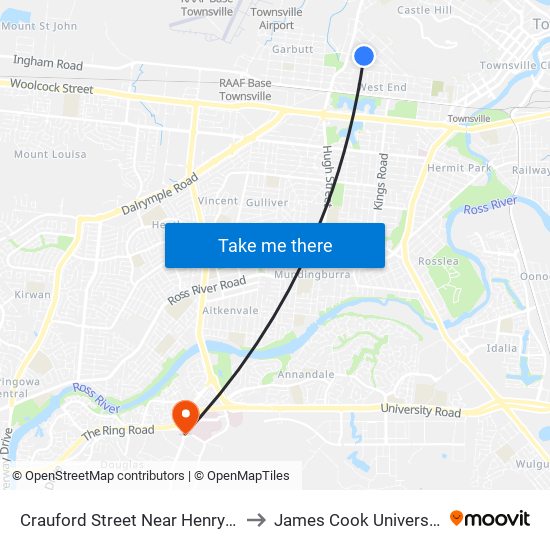 Crauford Street Near Henry St to James Cook University map