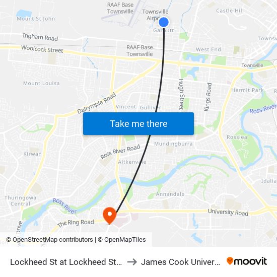 Lockheed St at Lockheed Street to James Cook University map