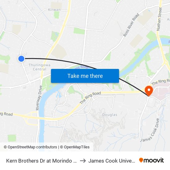 Kern Brothers Dr at Morindo Drive to James Cook University map