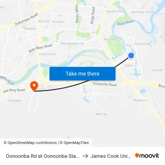 Oonoonba Rd at Oonoonba State School to James Cook University map