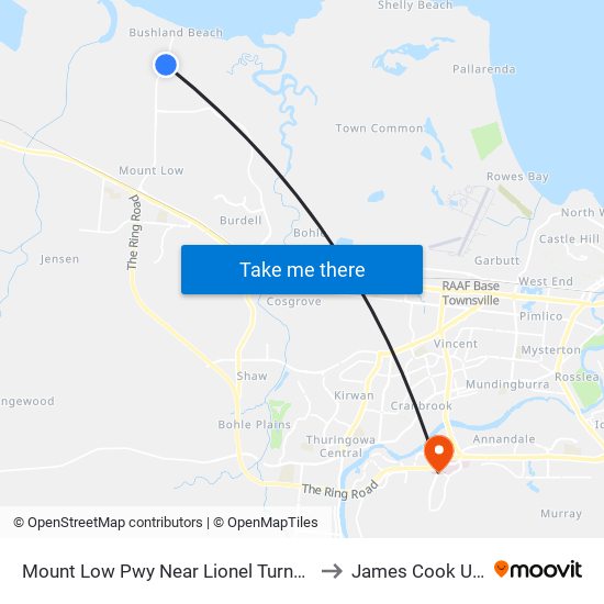 Mount Low Pwy Near Lionel Turner Dr Hail 'N' Ride to James Cook University map