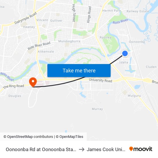 Oonoonba Rd at Oonoonba State School to James Cook University map