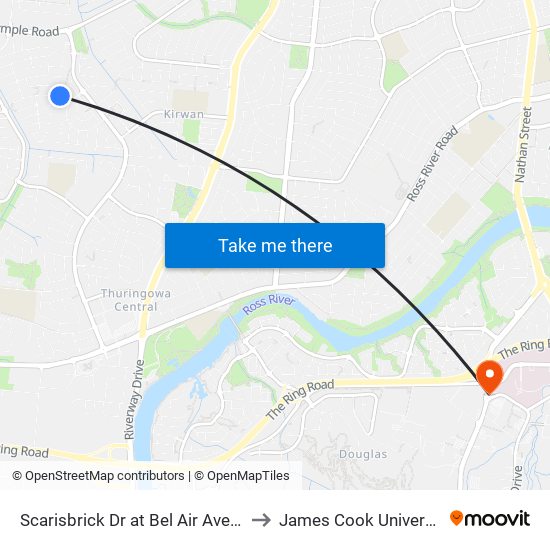 Scarisbrick Dr at Bel Air Avenue to James Cook University map