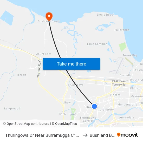 Thuringowa Dr Near Burramugga Cr Hail 'N' Ride to Bushland Beach map