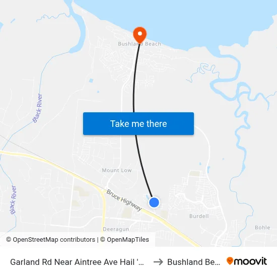 Garland Rd Near Aintree Ave Hail 'N' Ride to Bushland Beach map