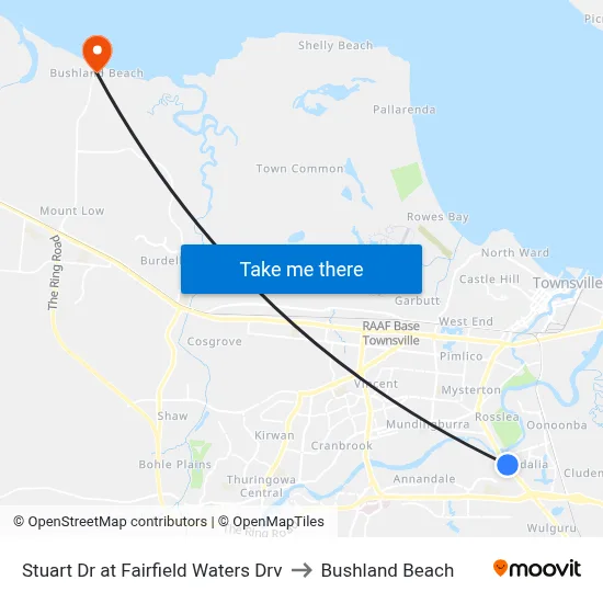 Stuart Dr at Fairfield Waters Drv to Bushland Beach map
