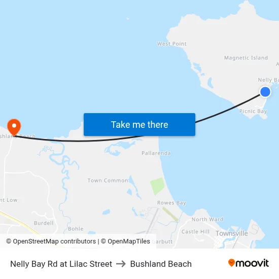 Nelly Bay Rd at Lilac Street to Bushland Beach map