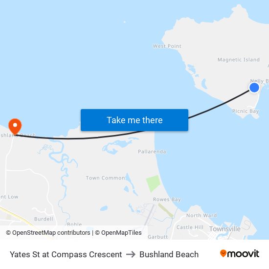 Yates St at Compass Crescent to Bushland Beach map