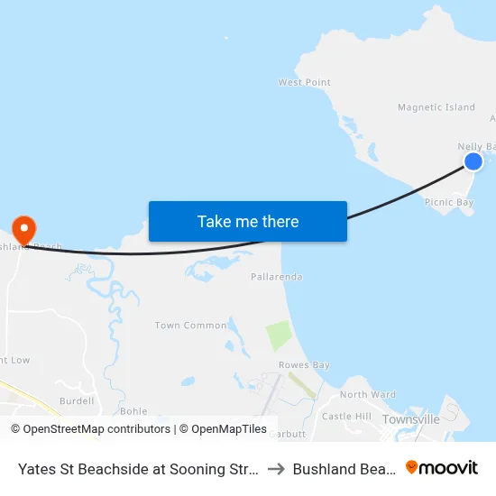 Yates St Beachside at Sooning Street to Bushland Beach map