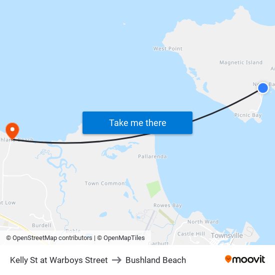 Kelly St at Warboys Street to Bushland Beach map