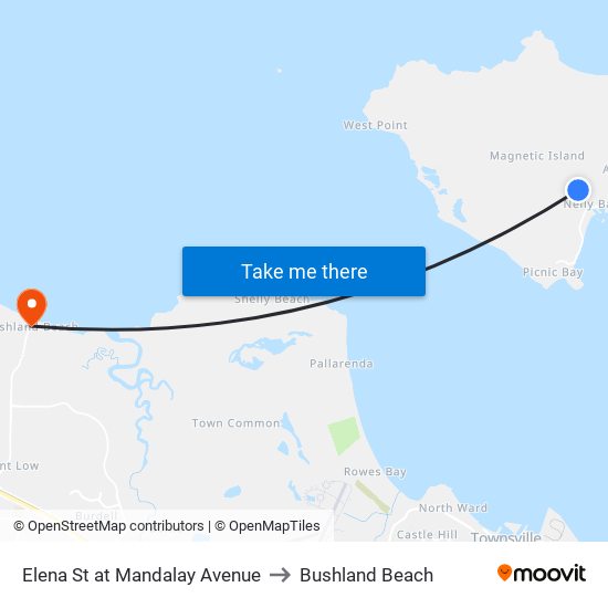 Elena St at Mandalay Avenue to Bushland Beach map