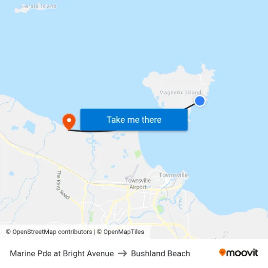 Marine Pde at Bright Avenue to Bushland Beach map