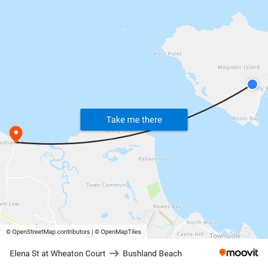 Elena St at Wheaton Court to Bushland Beach map