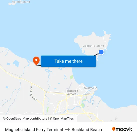 Magnetic Island Ferry Terminal to Bushland Beach map