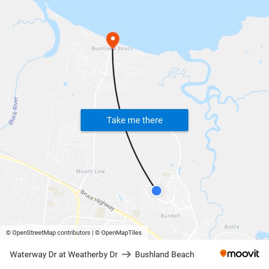 Waterway Dr at Weatherby Dr to Bushland Beach map